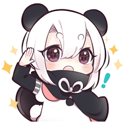 chibi, panda, anime chan, anime panda