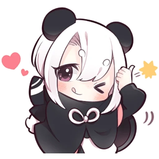 chibi, panda, garota panda, animação chibi, hatsune miku