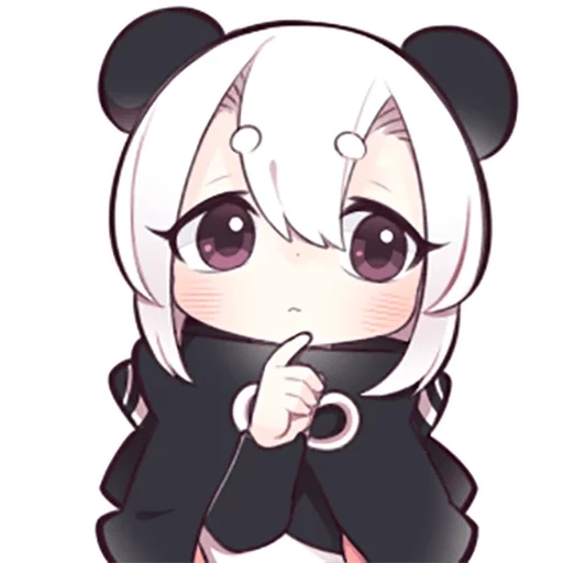chibi, panda girl, animation kawawai, anime de panda