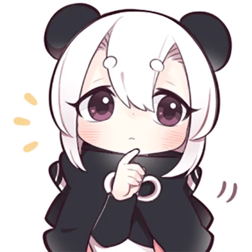 chibi, panda, die panda-mädchen, panda anime