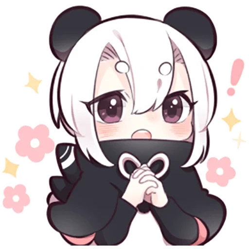 chibi, panda, anime de kawai, anime nyashki