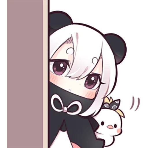 chibi, panda girl, anime de panda, anime nyashki