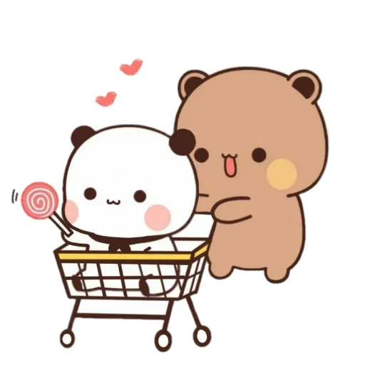 milk mocha bear, cute chibi медведь, milk and mocha bear