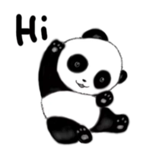 panda, panda panda, panda doux, panda noir, autocollants mignons pandas