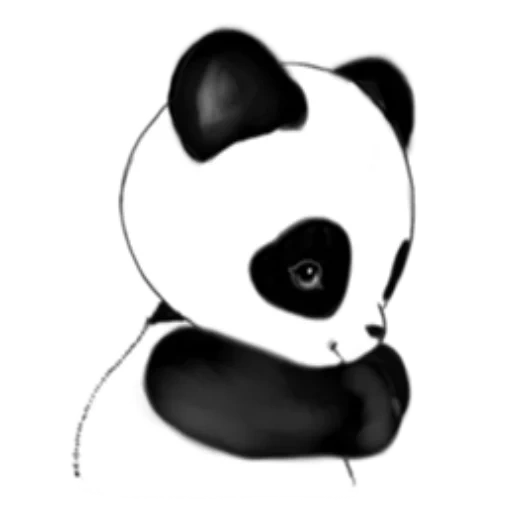 panda, panda doux, dessin de panda, la silhouette d'andy panda, modèle léger de pandochka