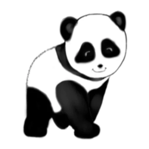 panda, panda panda, dessin de panda, le panda est blanc noir, panda noir et blanc 13 cm
