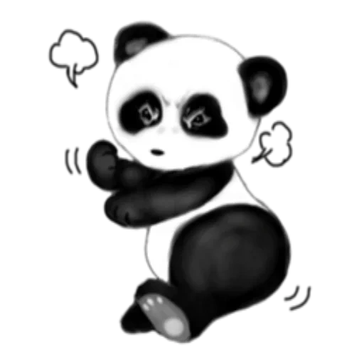 panda, dessin de panda, croquis de panda, le panda est un dessin doux, panda est un motif léger
