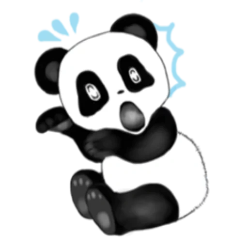 dessin de panda, pandas de dessins animés, dessin animé, panda de dessins animés, le panda est blanc noir