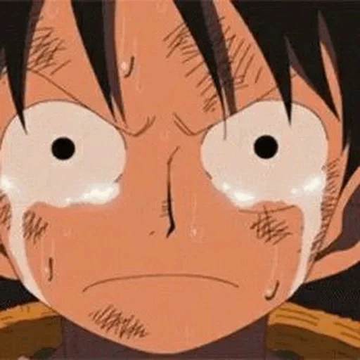 luffy, luffy, van pis, luffy burlesque face, van pees luffy pleure