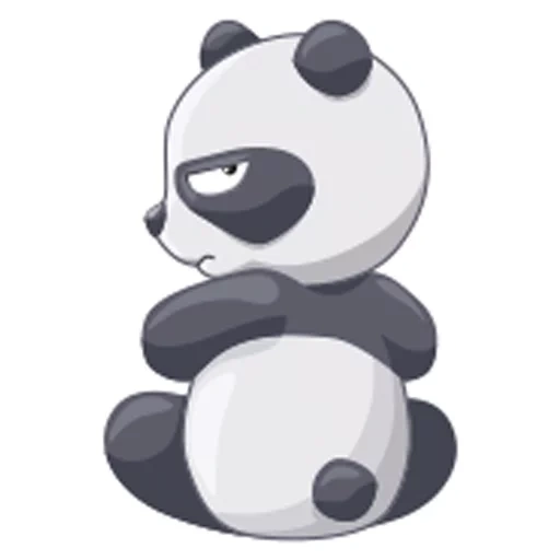 panda, pegatina de panda, panda ofendido, caricatura de panda