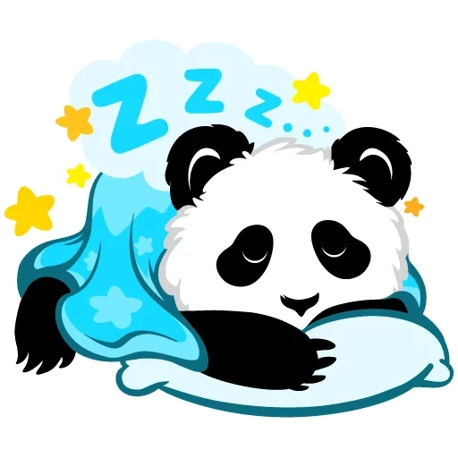 панда панда, панда наклейка, мультяшная панда, панда иллюстрация, голубого цвета панда