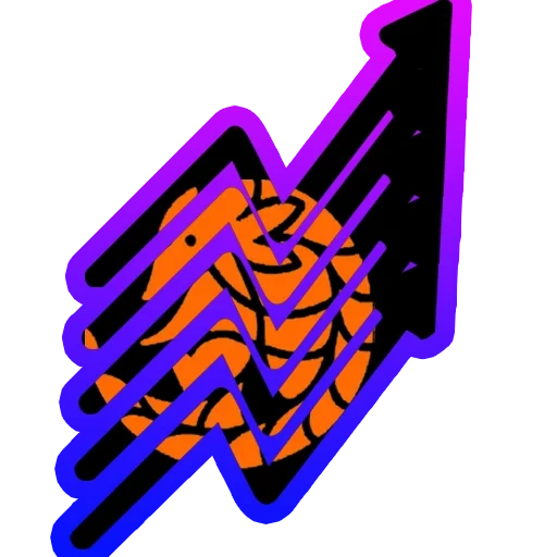 symbole, logo, icône technologique, la flèche est violette, sécurité des icônes