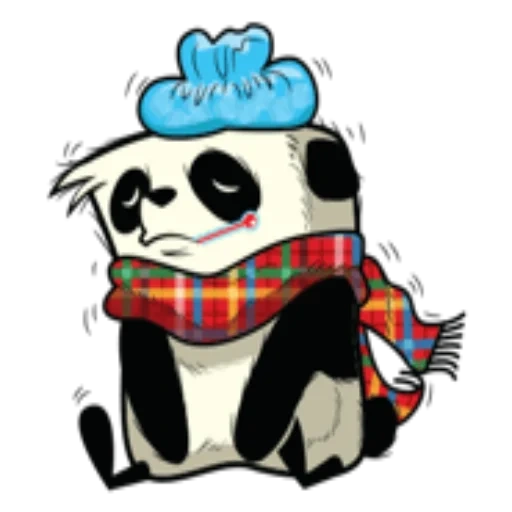 panda, dulce panda, panda triste, panda de dibujos animados, establecer panda clipart