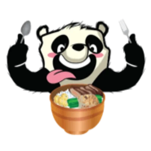 panda, panda bien fed, pandal panda, panda genial, panda con un vector de taza