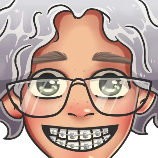 bambino, nonna no avatar, il disegno è un sorriso anziano, cartone animato dei capelli grigi, elderly people style cartoon