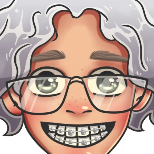 criança, grandmotherno avatar, velho sorridente, cartoon de cabelo branco, estilo de desenho animado velho