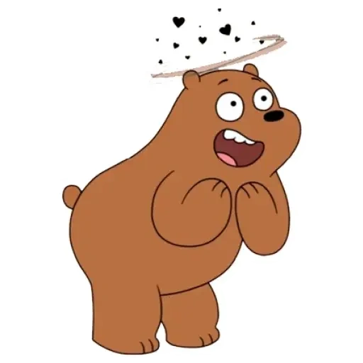 oso grizzly romano, oso lindo, we bare bears grizzly bear, oso somos marrones, oso de dibujos animados marrón