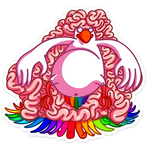 humano, rosado, cerebro volador