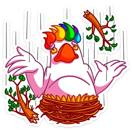 papagaio, galo, frango de frango, emblema de frango, frango de desenho animado