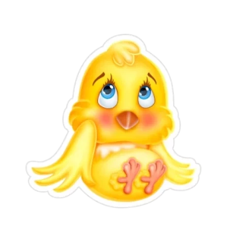 poulet, poulet, poulet souriant, poulet de pâques, poulet de dessin animé mignon