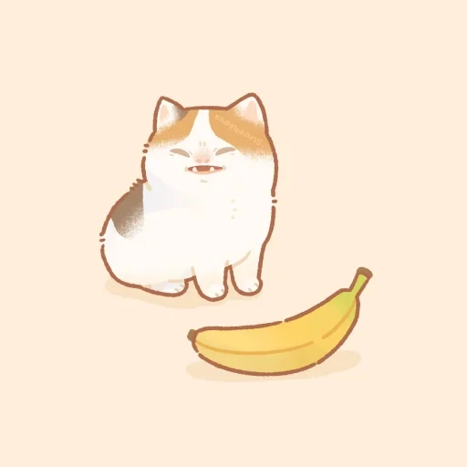 plátano gato, gato de plátano, gato de plátano, gato boceto, gato enojado sin plátano