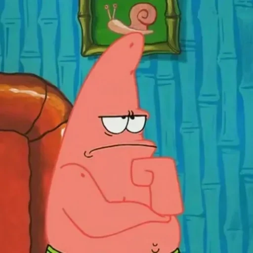 patrick, patrick star, patrick is serious, patrick thoughtful, sponge bob square pants