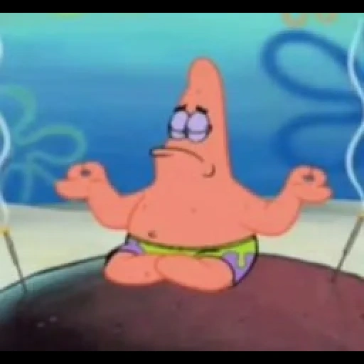 patrick stahl, patrick spugna, patrick spongebob, meditazione spongebob, pantaloni spongebob square