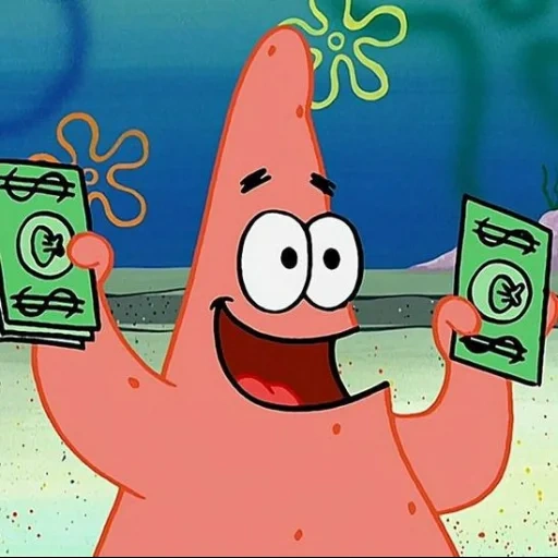money, patrick, patrick star, patrick ten, spongebob patrick