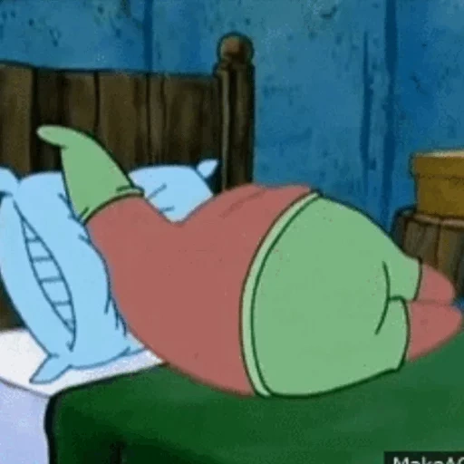 patrick sedang tidur, patrick si bintang, patrick meme, meme spongebob, spongebob squarepants