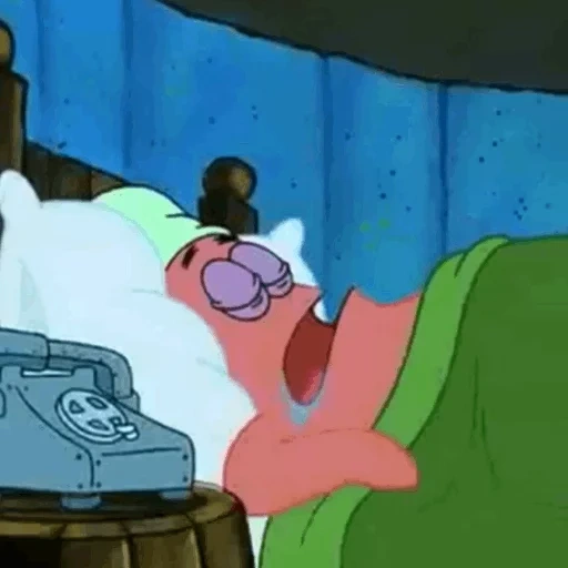 patrick, patrick schläft, meme spongebob, der schlafende patrick, patrick ist faul