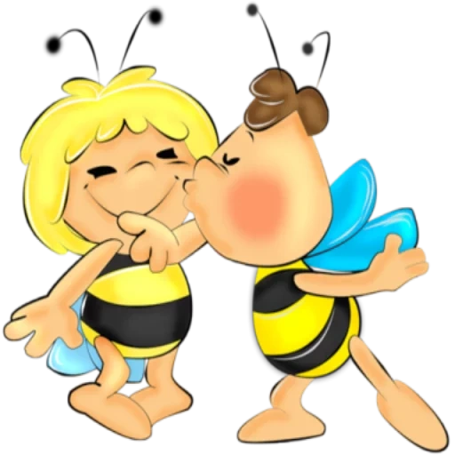 biene, biene liebe, bienengruppe, freundliche bienen, bee maya willy love