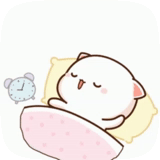 kawaii, gambar kawaii yang lucu, kucing kawaii yang cantik, gambar kawaii yang indah, menggambar tidur kotik kawai