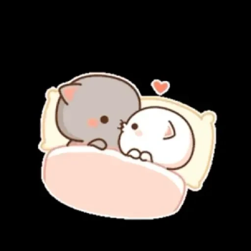 mochi mochi cat, кавайные котики спят, милые кавайные котики, кавайные котики парочка, каваи чиби котики любовь