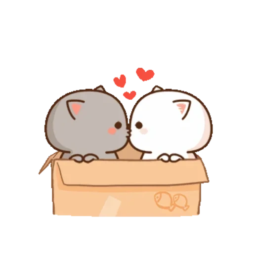kawaii cat, mochi peach cat, kawaii cats love, kawaii cats um casal, tanque de lixo de gato de pêssego mochi mochi