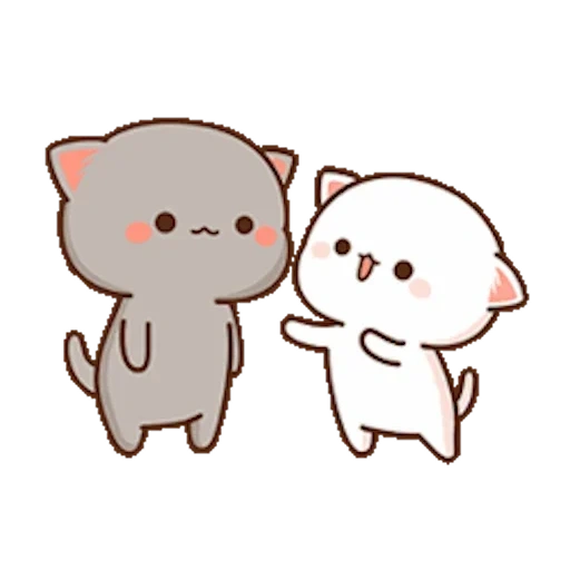 kitty chibi, kawaii cats, kitty chibi kawaii, gatos chibi kawai abraço, kawaii cats um casal