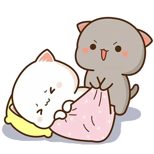 kawaii cat, mochi peach cat, kitty chibi kawaii, adoráveis gatos kawaii, kawaii cats love