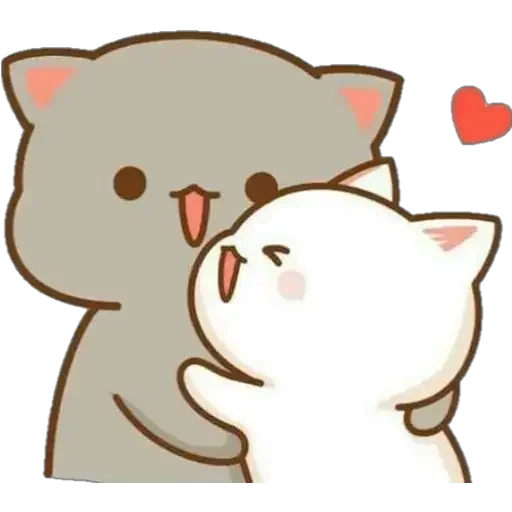 kawaii cat, gatti kawaii, kitty chibi kawaii, kawaii cats love, il gatto abbraccia il cuore