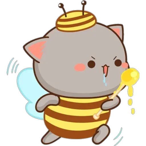 kavai bee, kawaii cat, animais kawaii, animais kawaii, desenhos fofos de chibi