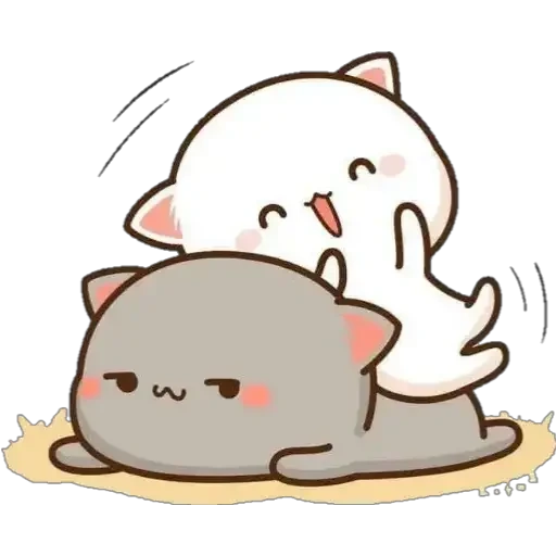 kawaii cat, kawaii cats, desenhos de gatos fofos, adoráveis gatos kawaii, kawaii cats um casal