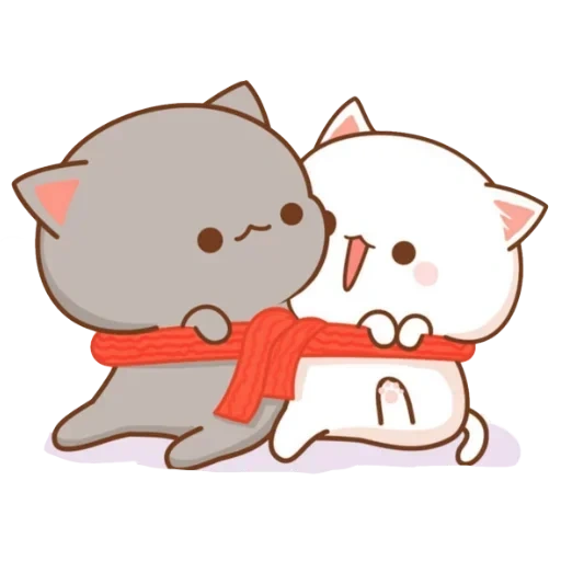 gatti kawaii, bella gatti kawaii, schizzo dei gatti carini, kawaii cats love, cutili gatti kawaii