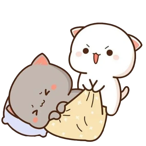 kucing persik mochi, segel chibi chuanwai, anjing laut kawai yang lucu, mochi mochi peach cat, kawai seal love