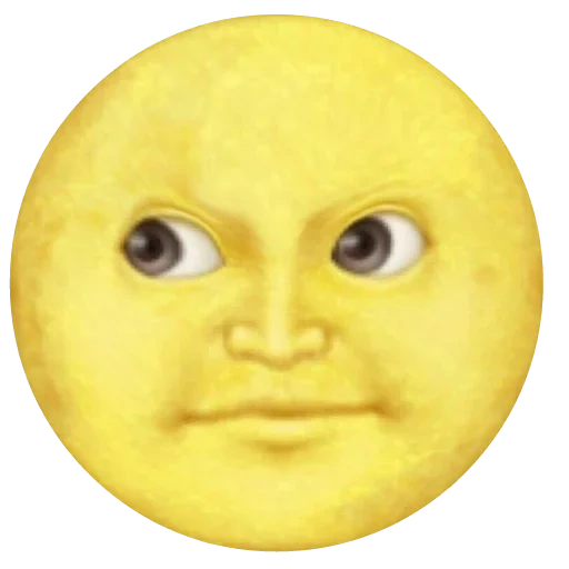 wajah emoji, emoji luna, bulan emoji, bulan kuning, smileik moon