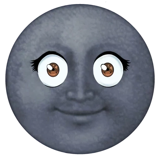 emoji luna, der mond mit den augen, black moon emoji, das mondlächel lächelt, luna smileil mit transparentem hintergrund