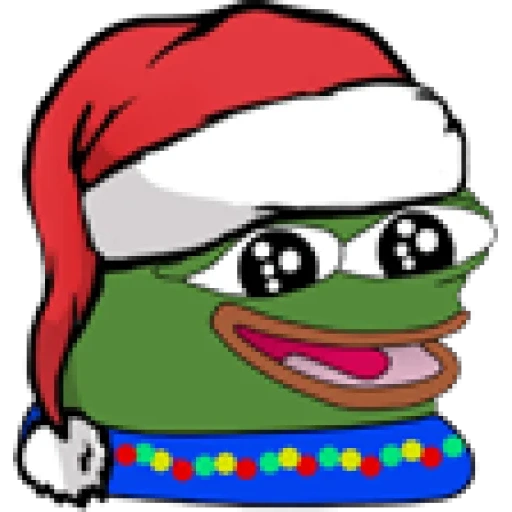 pepe santa, nouvel an à pepe, pepe smiley new year, pack emoticône du nouvel an pepe