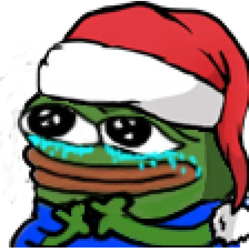 pepe santa claus, pepe new year, pepe smiling face new year, pepe new year expression pack