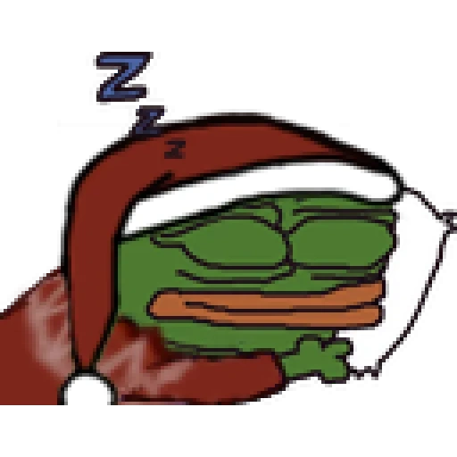 crapaud de pepe, pepe dort, pepe santa, grenouille de pepe, père noël la grenouille de pepe