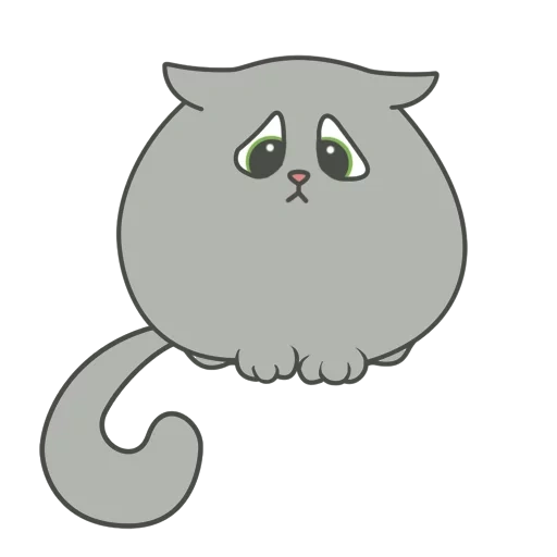 bello, pelmet, gatto grigio, kitty pushin, cartone animato di gatto grigio