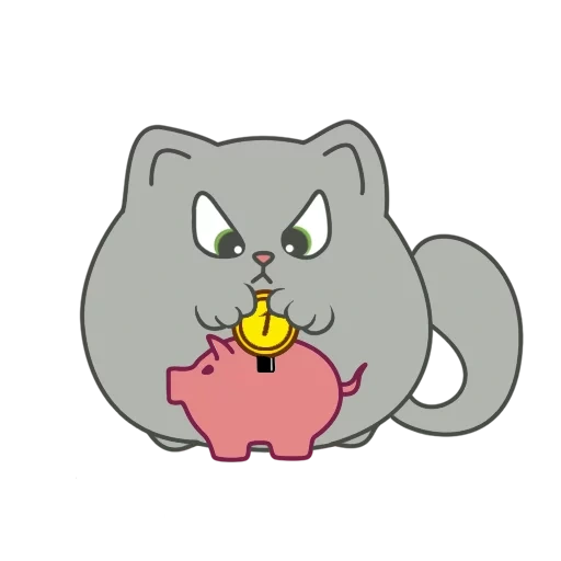 mignon, phoques, permesh, charmant phoque, cartoon de chat gris