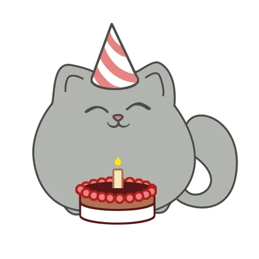 bello, pelmet, il compleanno di pushin, gatto a un disegno di torta, cote pushin birthday