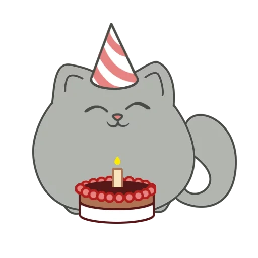 schön, pelmet, pushins geburtstag, katze zu einer kuchenzeichnung, cote pushin geburtstag